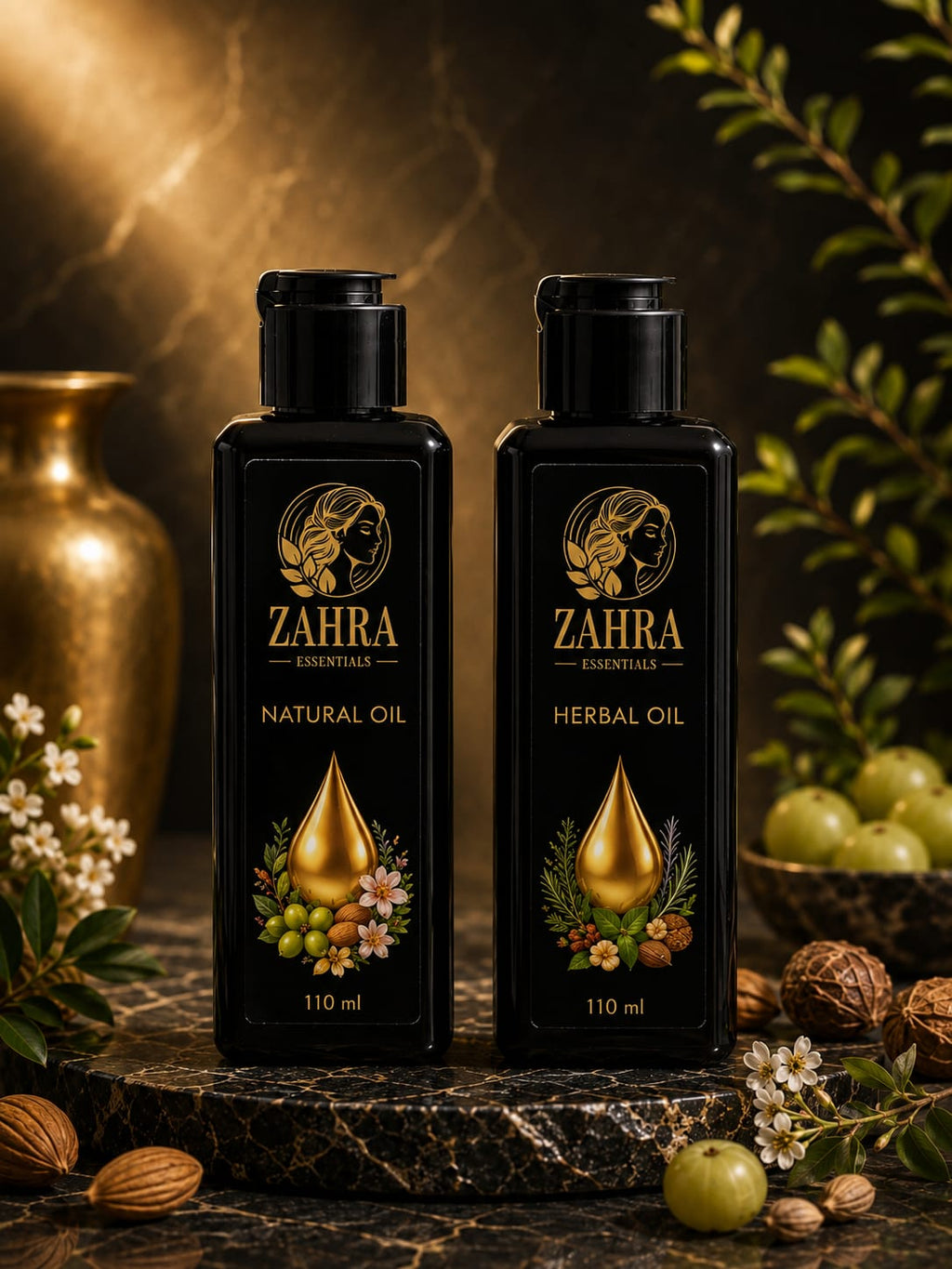 NATURAL HAIR OIL (110 ML) + HERBAL HAIR OIL (110ML) COMBO