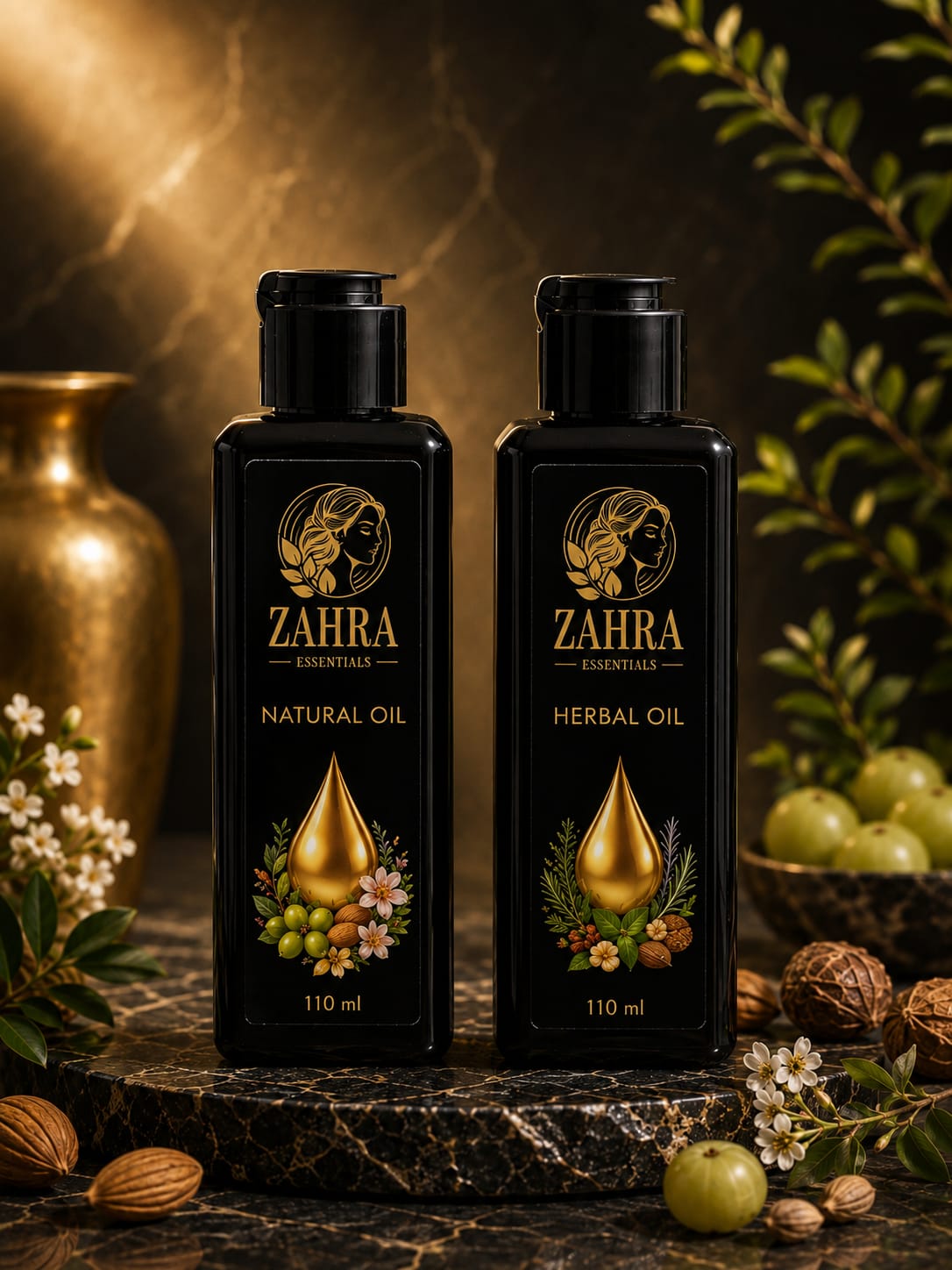 NATURAL HAIR OIL (110 ML) + HERBAL HAIR OIL (110ML) COMBO