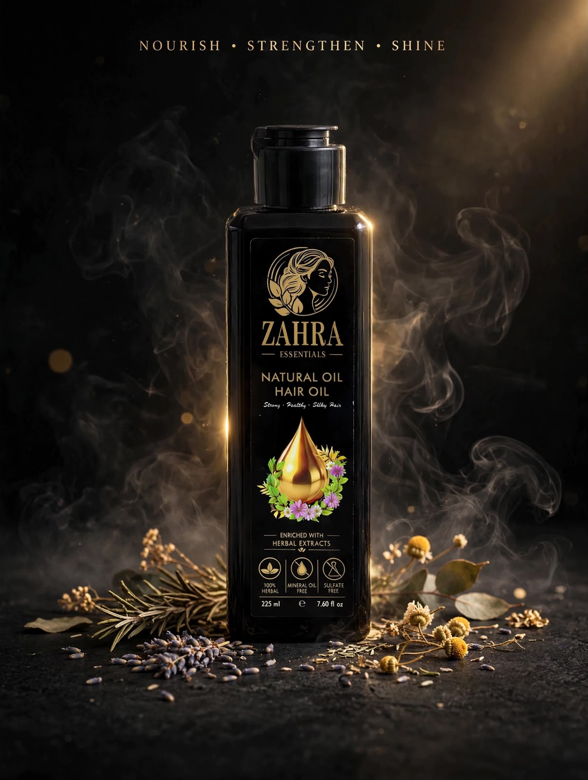 HAIR OIL MADE WITH NATURAL HERBAGE (COCONUT, MUSTARD, CASTOR, ALMOND, ARGAN, JOJOBA)