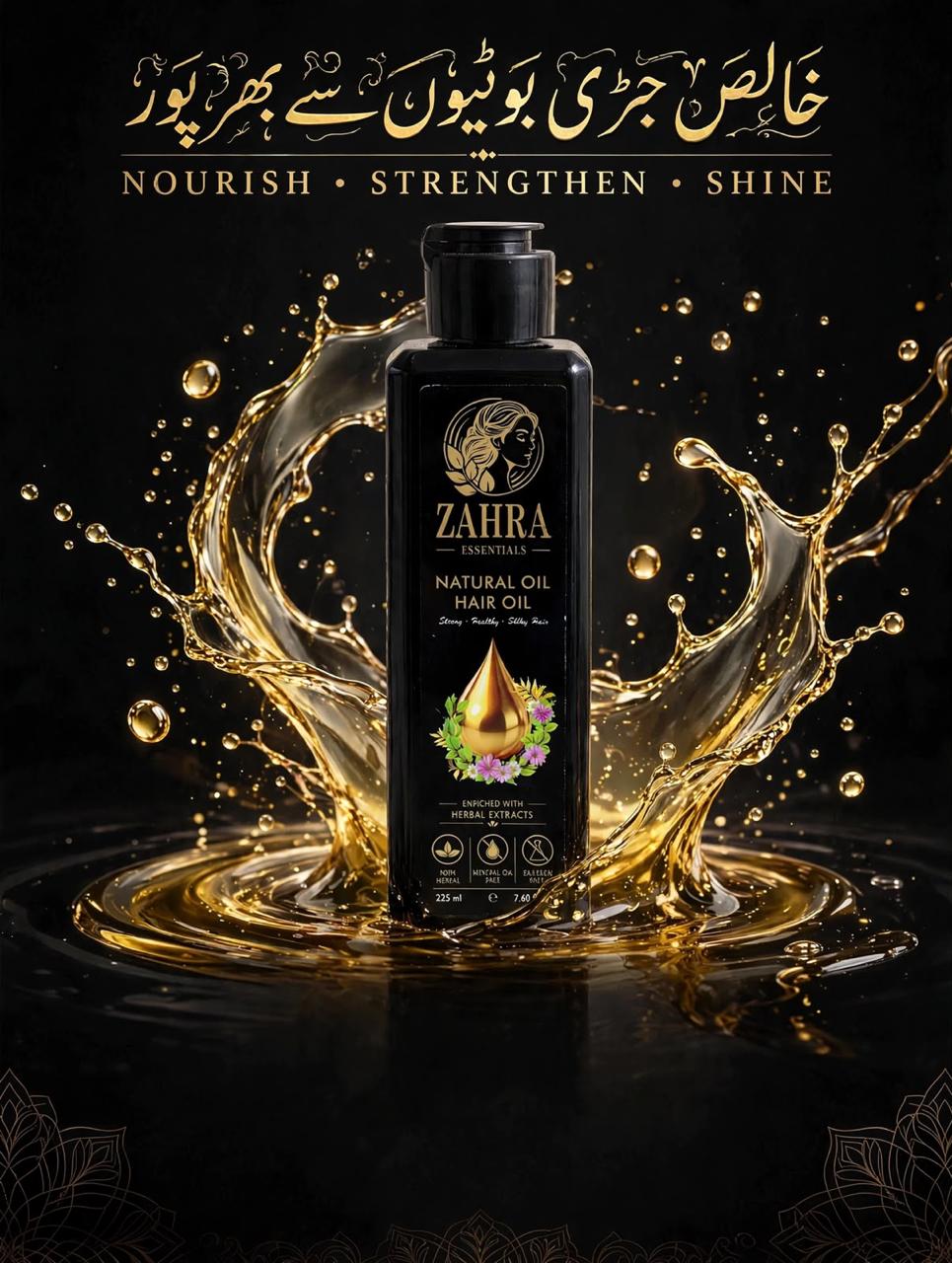 HAIR OIL MADE WITH NATURAL HERBAGE (COCONUT, MUSTARD, CASTOR, ALMOND, ARGAN, JOJOBA)